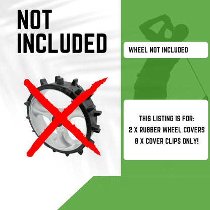 Golf Winter Wheel Covers for Push/Pull Trolleys Fits 10 inch Tyres Studded Rubber Fairway Protectors - Pair