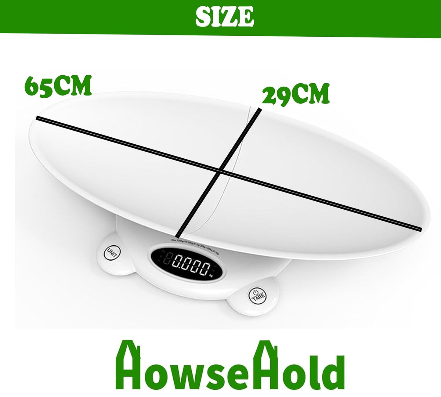 Digital Baby Scales - Baby to Adult Weighing Scales Up to 120kg Safe Curved Platform Measures KG / lb / Stone with Tare Function