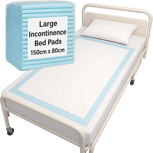 Extra Large Incontinence Bed Pads (20 Pack) 150cm x 80cm Super Absorbent Protector Full Size Bed Wee 2300 ml Single Bed Pad