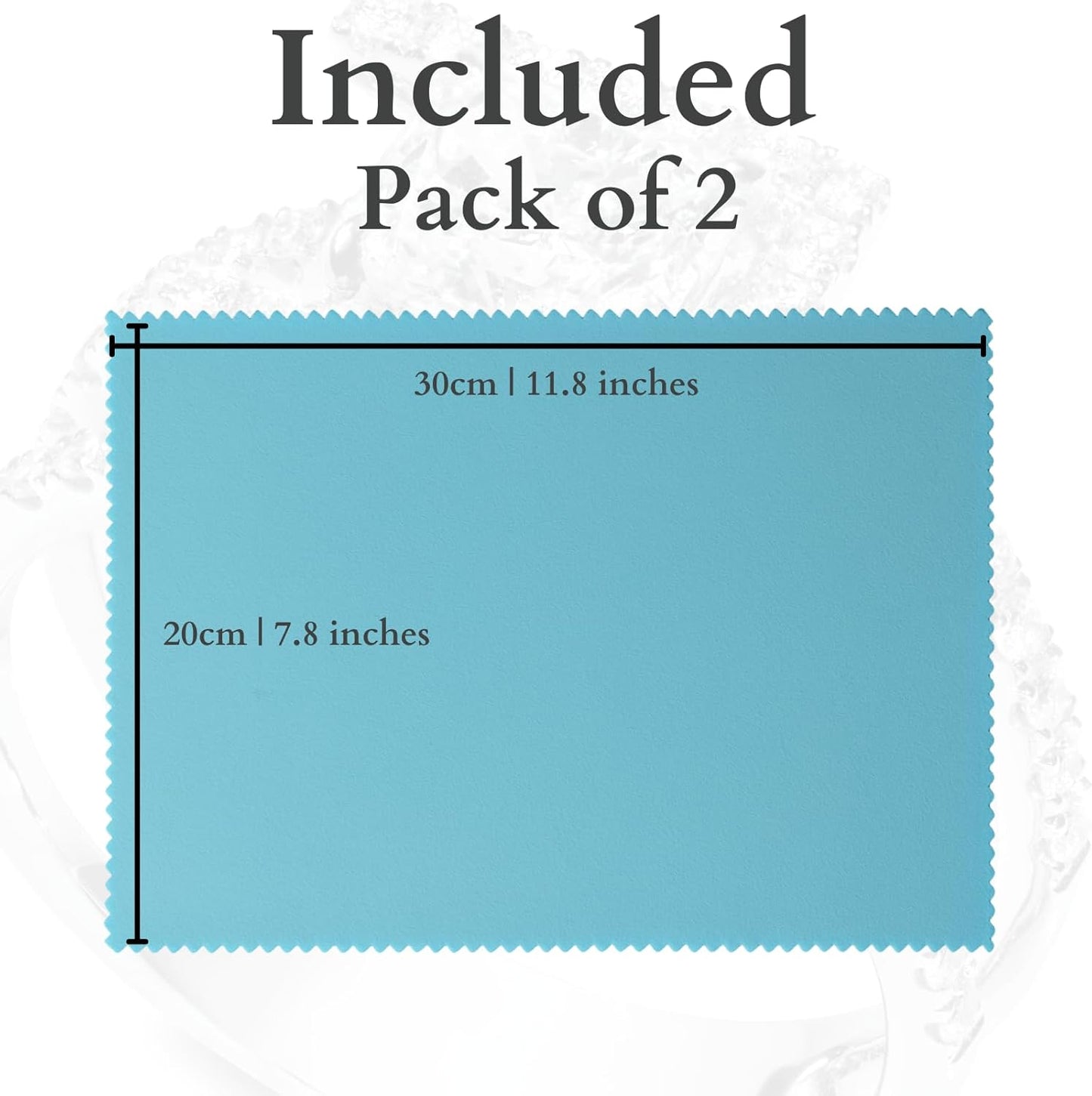 Silver Polishing Cloth (Pack of 2) Jewellery Cleaning and Polishing Cloths for Cleaning Silver, Gold and Platinum - Restores the Shine