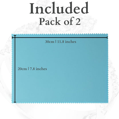 Silver Polishing Cloth (Pack of 2) Jewellery Cleaning and Polishing Cloths for Cleaning Silver, Gold and Platinum - Restores the Shine