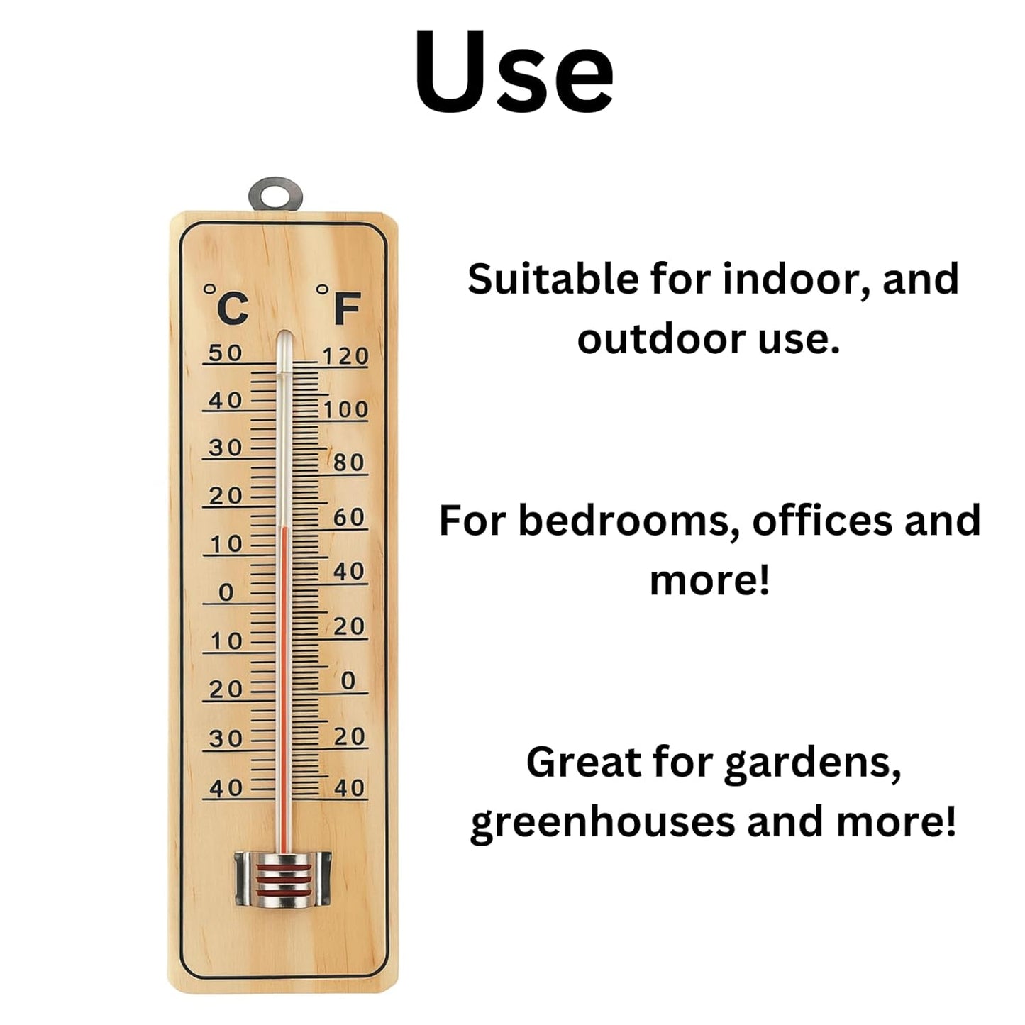 Wall Thermometer for Indoor and Outdoor Use (Pack of 2) Measure Room Garden Greenhouse Office Temperature Measures Fahrenheit and Centigrade Dual Scale °C/°F