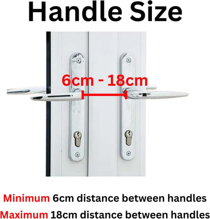 Patio Door Security Lock Fit for Double French Doors & Conservatory Doors, Reinforced Steel Handle Lock Bar for Horizontal Handles