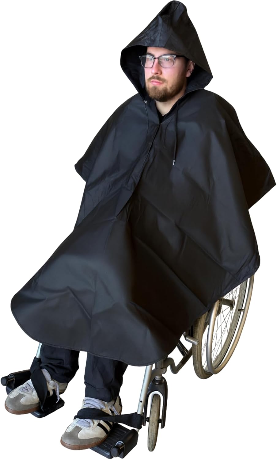 Waterproof Rain Poncho for Wheelchairs and Mobility Scooters - Protection from Rain and Wind Unisex, Lightweight One Size Fits All Hooded Rain Cape Wheelchair Accessories