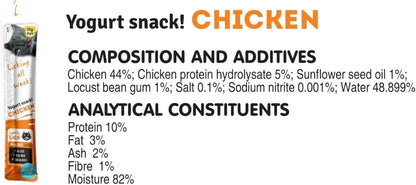 Cat Yoghurt Lickable Treats (25 Pack) Mixed Variety - Chicken, Salmon, Tuna & Shrimp – Creamy Cat Treats Made with Real Meat – 12g Each 4 Flavours