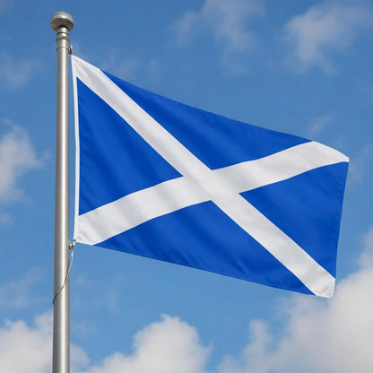 SCOTLAND Flag (Pack of 2) Scottish Saltire Flags 5ft x 3ft with Brass Eyelets, Large Scottish Flags for Football Rugby, Burns Night, St Andrew’s Day, Six Nations, Festivals, Parties, Home & Garden