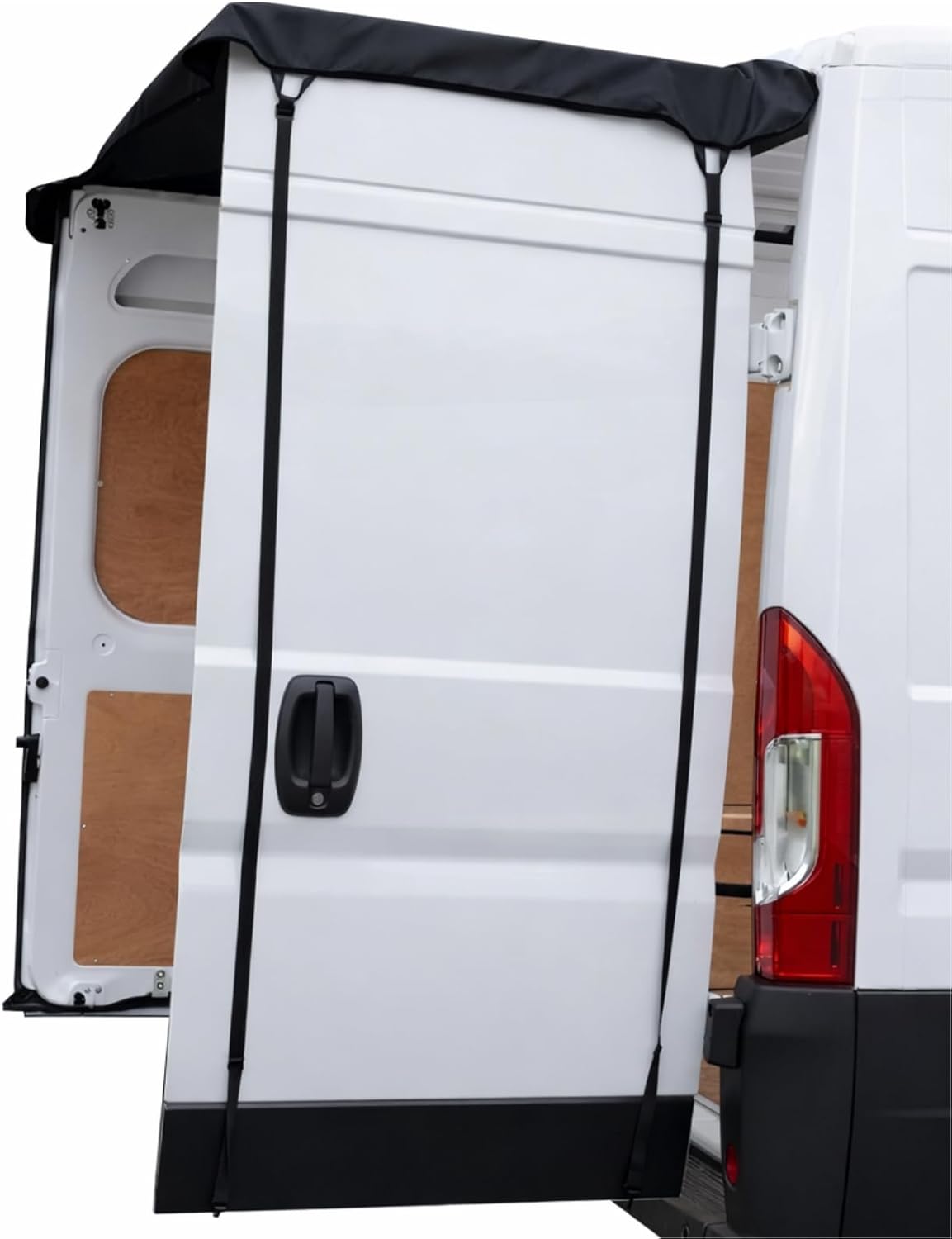 Rear Van Barn Door Awning Cover - Weather and Sun Protection for Vans and Campers Universal Fit Transits, Ducato, Vivaro, VW