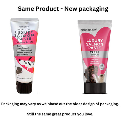 Liver Paste & Salmon Paste Tubes for Dogs and Cats 75g [Pack of 6] Grain Free, Hypoallergenic Luxury Liver Pate Ideal Training Aid, Medication Administering, Lick Matt