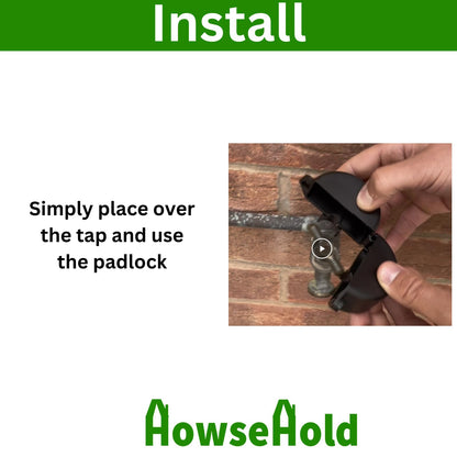 Outside Tap Lock with Padlock Included Prevents Unwanted Use and Water Theft – Secure Outdoor Garden Tap Cover Easy Fit Lock for Outside Taps (1 Pack)