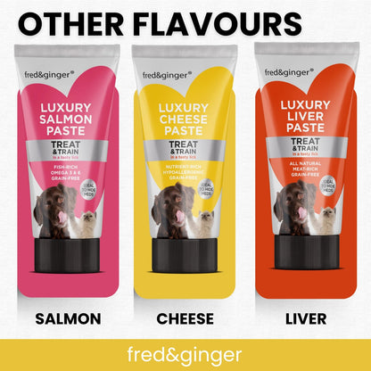 Cheese Paste Tube Treats for Dogs and Cats 75g (Pack of 6) Grain Free, Hypoallergenic Ideal Treat for Training, Walks, Recall, Medication & Rewarding Your Pet