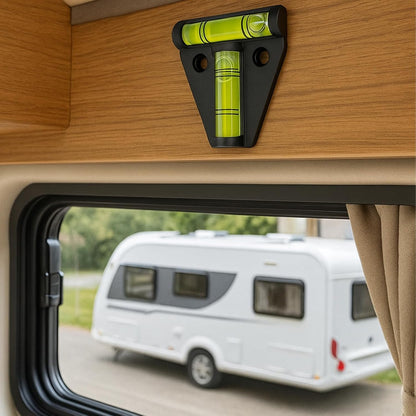 Caravan Spirit Level - 2 Way Bubble Leveling Device for Camping, Motorhomes, Campervans, Trailers & RVs – Easy Mounting Accessory for Accurate Leveling