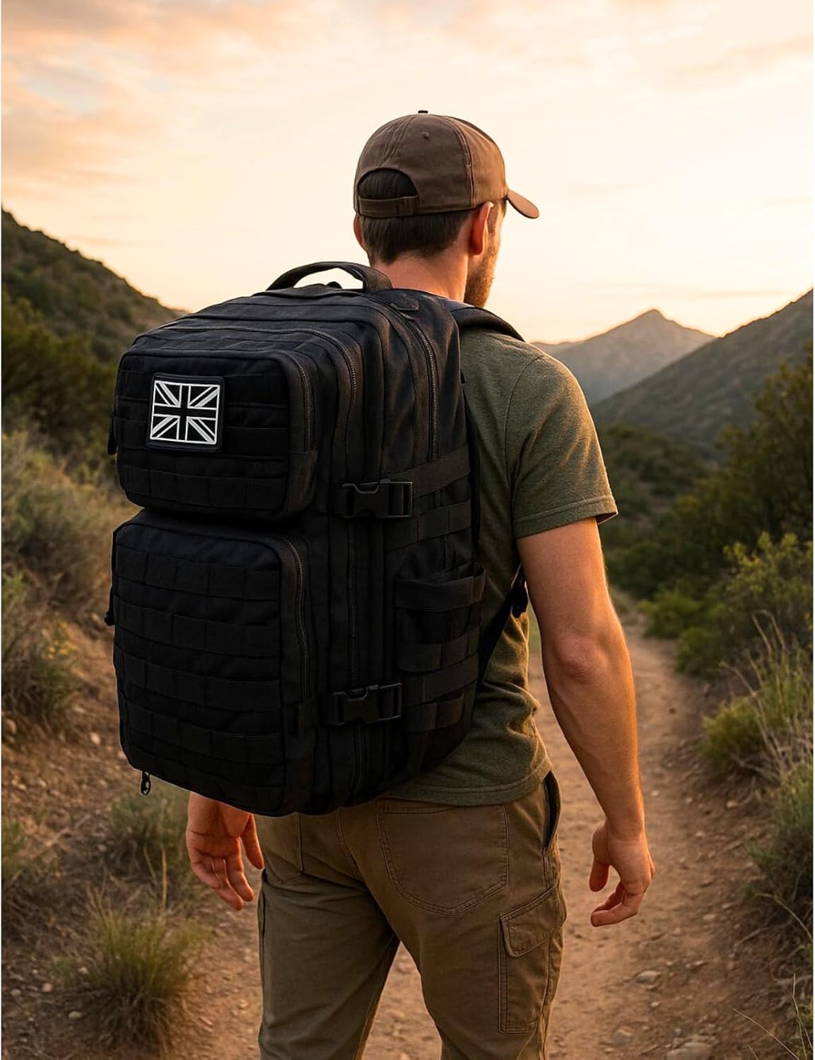 Military Tactical Backpack 45L Heavy-Duty Water-Resistant Rucksack with Webbing 6 Compartments & Padded Back Support Ideal for Hiking, Athletes, Gym, Travel, Sports, Camping & Everyday Carry