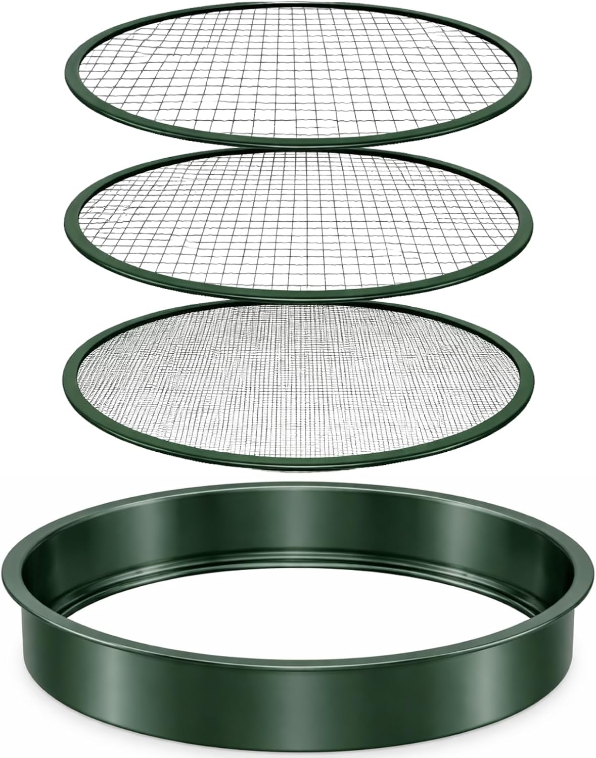 HowseHold Garden Sieve for Soil and Stones 3 in 1 Metal Soil Shifter with Interchangeable Mesh Sizes 7mm, 10mm and 12mm