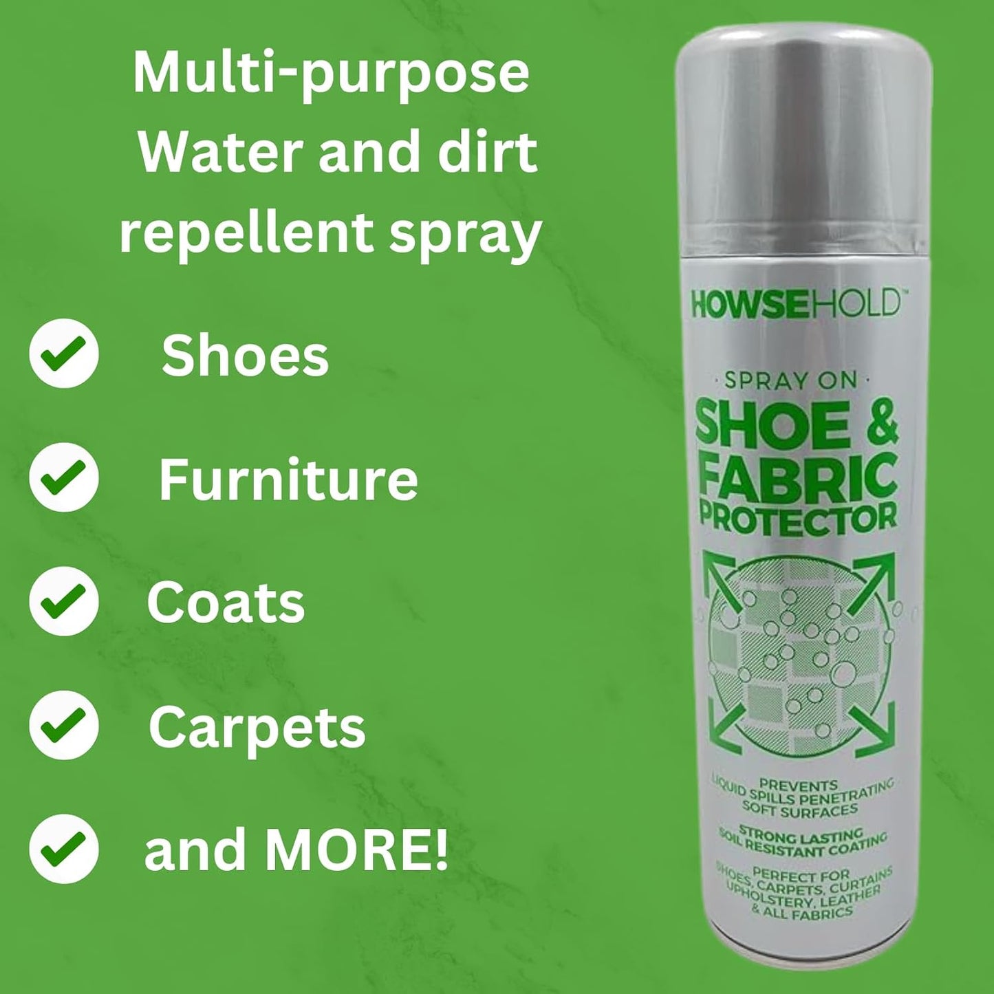 Waterproof Fabric and Shoe Protector Spray 500ml for Suede, Leather, Nubuck & Canvas - Waterproofing Spray for Outdoor Clothing - Long-Lasting Rain Stain & Water Repellent Formula Nano Protect