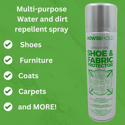 Waterproof Fabric and Shoe Protector Spray 500ml for Suede, Leather, Nubuck & Canvas - Waterproofing Spray for Outdoor Clothing - Long-Lasting Rain Stain & Water Repellent Formula Nano Protect
