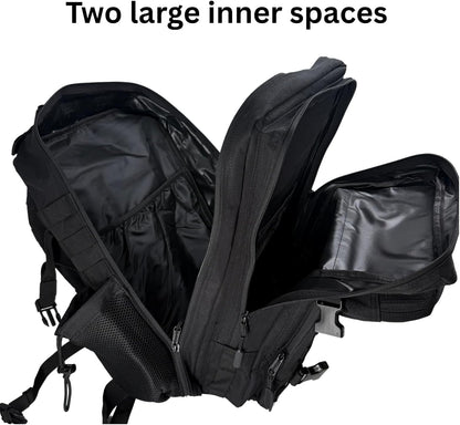 Military Tactical Backpack 45L Heavy-Duty Water-Resistant Rucksack with Webbing 6 Compartments & Padded Back Support Ideal for Hiking, Athletes, Gym, Travel, Sports, Camping & Everyday Carry