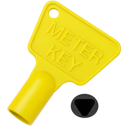 HowseHold Gas Meter Box Key Yellow (4 Keys) Triangular Electric Utility Box Key Plastic Black Gas Meter Key for Reading