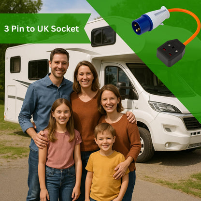16amp to 13amp Adapter 3 Pin to UK Socket Converter 110v To 240v Converter Hook Up Camping, Generators & Caravan Mains Hookup 250V 16A Electric 16amp Plug Sockets