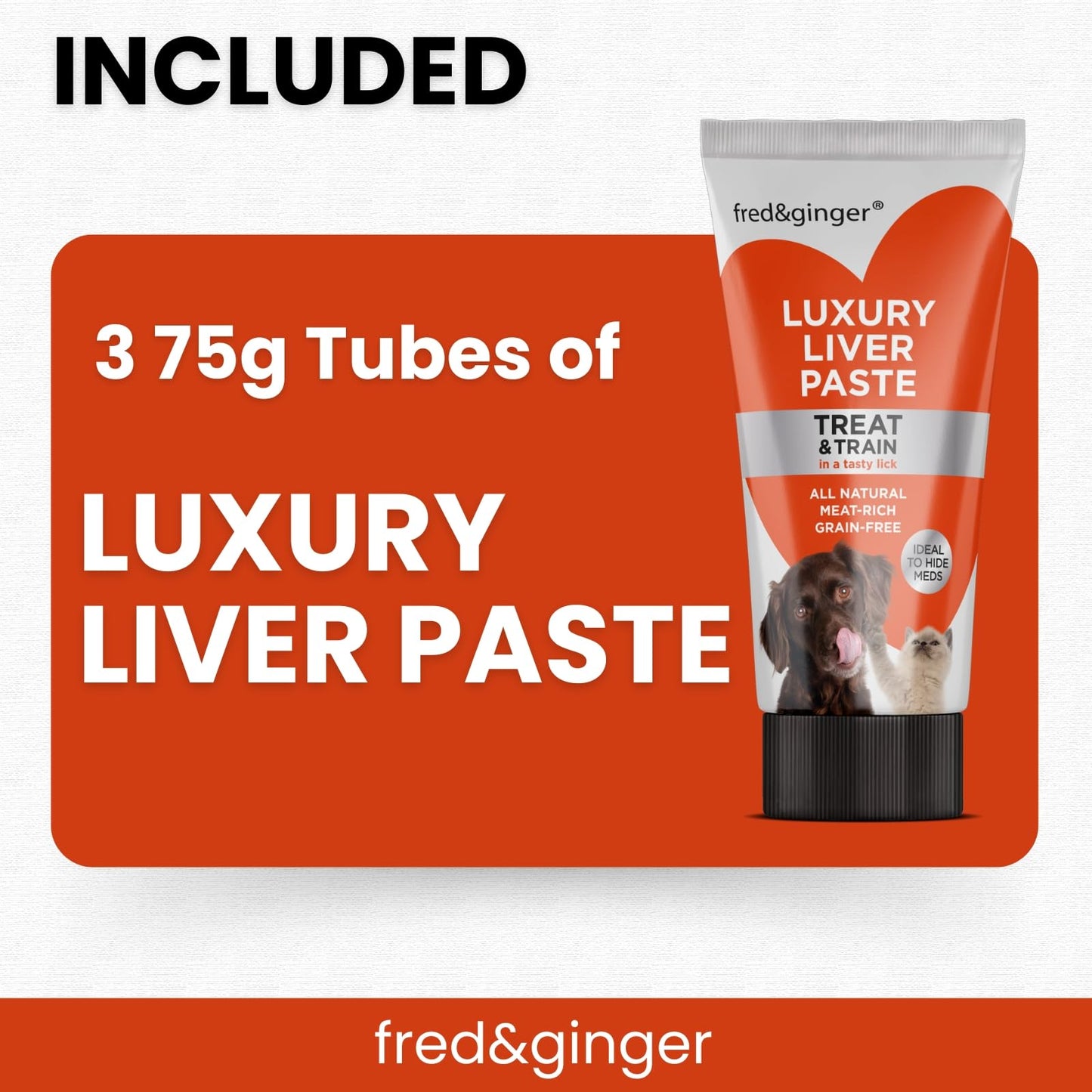 Live Paste for Dogs and Cats 75g [Pack of 3] Grain Free, Hypoallergenic Luxury Liver Pate Ideal Training Aid, Medication Administering