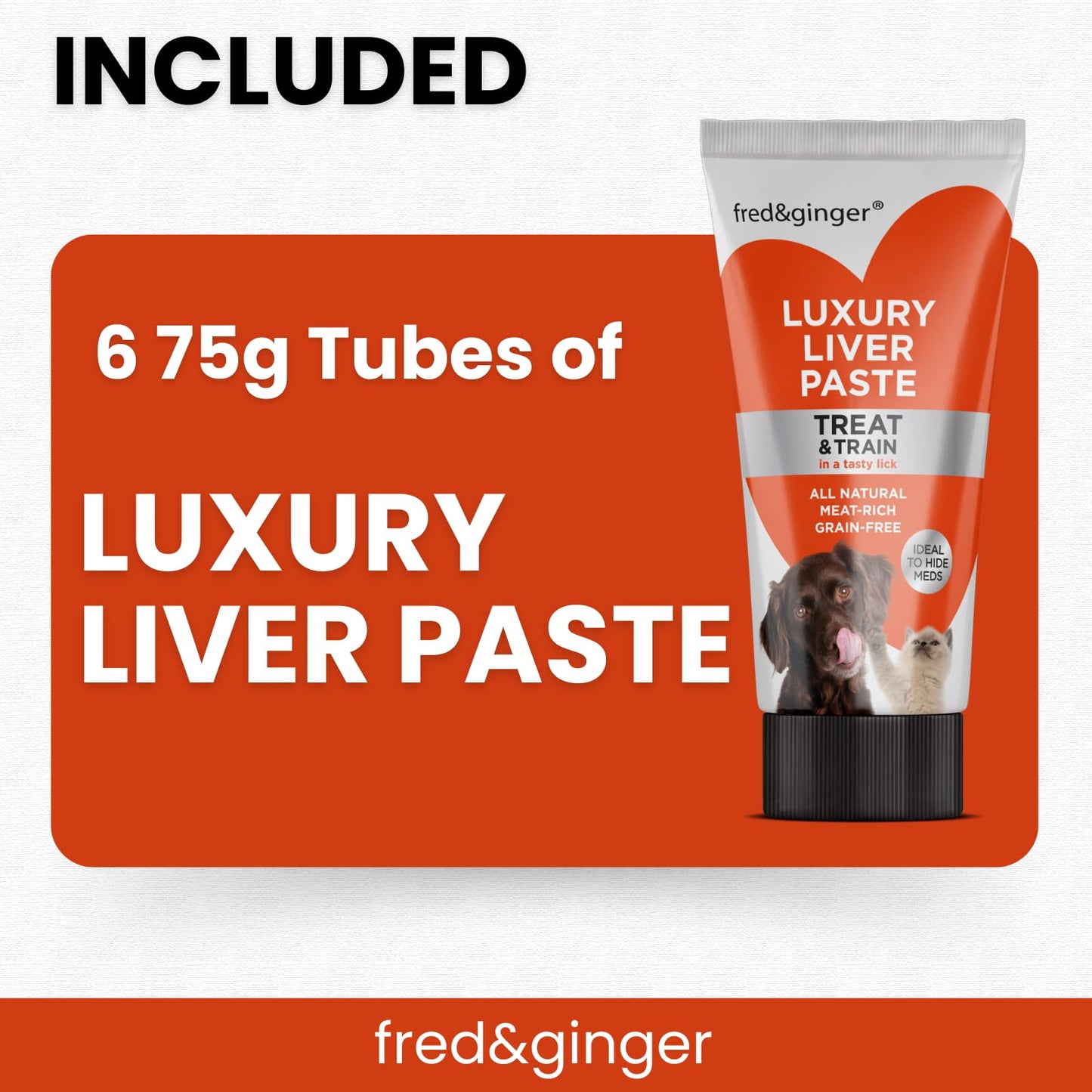 Liver Paste & Salmon Paste Tubes for Dogs and Cats 75g [Pack of 6] Grain Free, Hypoallergenic Luxury Liver Pate Ideal Training Aid, Medication Administering, Lick Matt