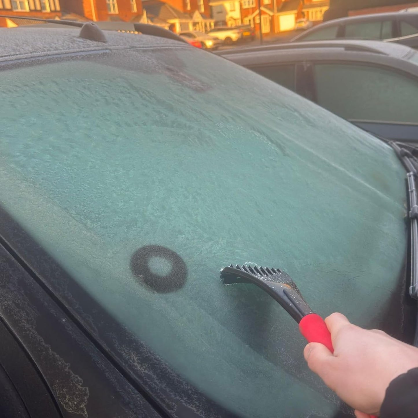 HowseHold Ice Scraper for Car Windscreen (Pack of 2) Long 27cm Handle Anti Scratch, ABS Scrapers with Soft Foam Grip, for Fast Ice, Frost and Snow Removal