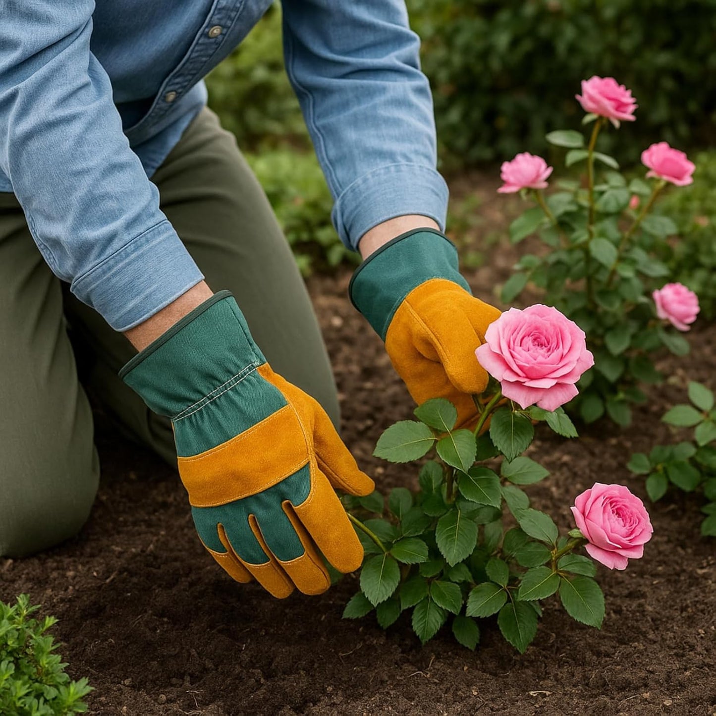 HowseHold Heavy Duty Leather Gardening Gloves Warm, Thorn Proof, Durable Work Gloves for Men & Women Ideal for Pruning, Landscaping, Farming, and Outdoor Jobs One Size Fits All