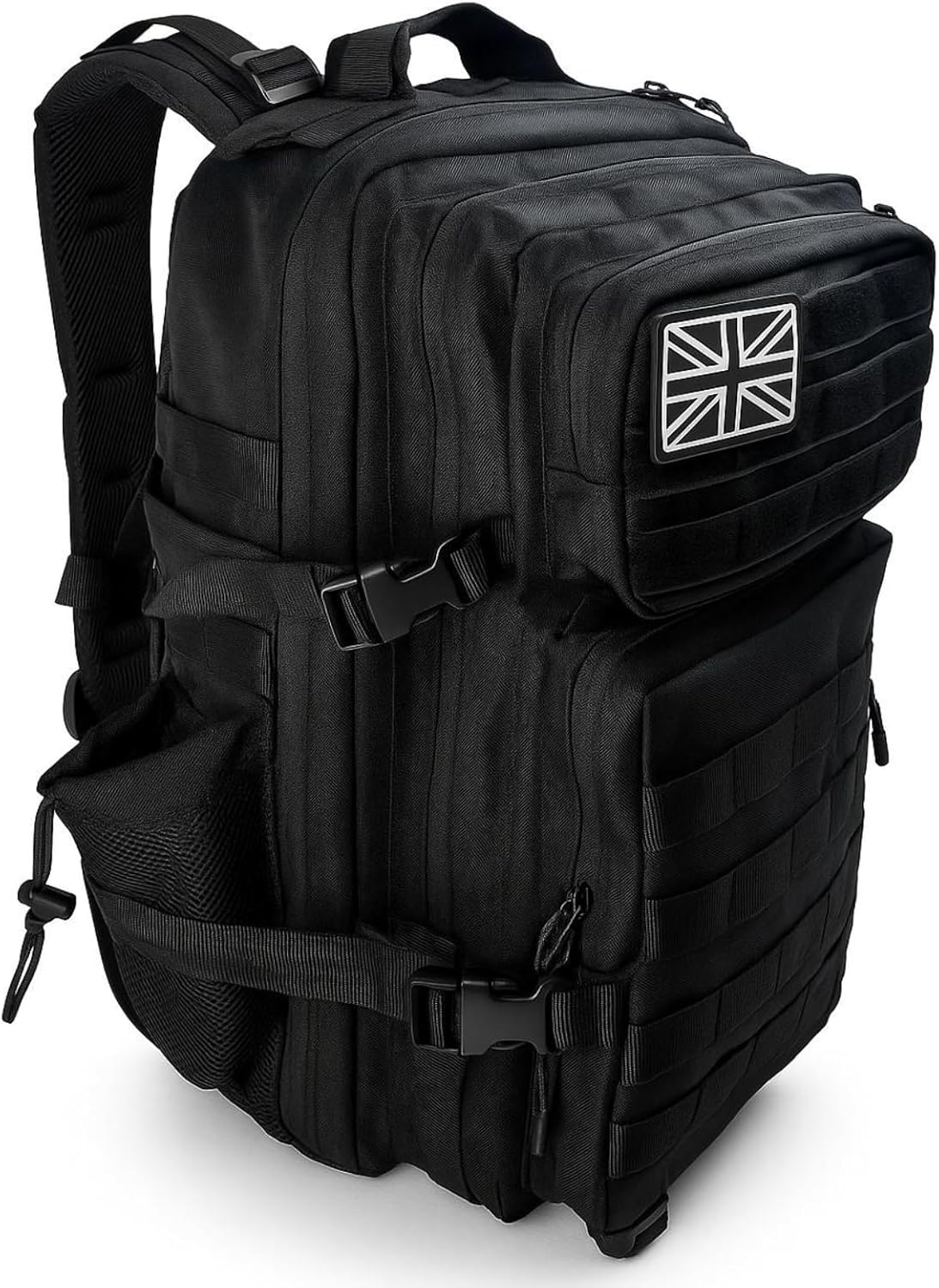Military Tactical Backpack 45L Heavy-Duty Water-Resistant Rucksack with Webbing 6 Compartments & Padded Back Support Ideal for Hiking, Athletes, Gym, Travel, Sports, Camping & Everyday Carry