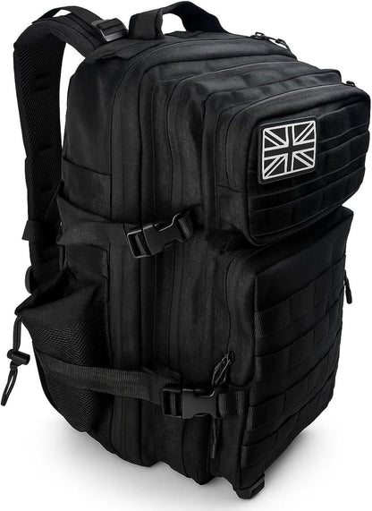 Military Tactical Backpack 45L Heavy-Duty Water-Resistant Rucksack with Webbing 6 Compartments & Padded Back Support Ideal for Hiking, Athletes, Gym, Travel, Sports, Camping & Everyday Carry
