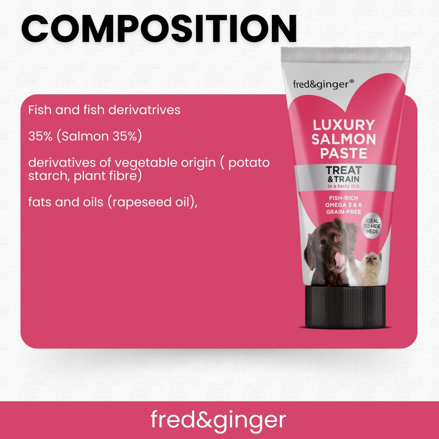 Salmon Paste for Dogs and Cats 75g [Pack of 3] Grain Free, Hypoallergenic Luxury Salmon Pate Ideal Training Aid, Medication Administering