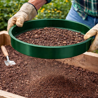 HowseHold Garden Sieve for Soil and Stones 3 in 1 Metal Soil Shifter with Interchangeable Mesh Sizes 7mm, 10mm and 12mm
