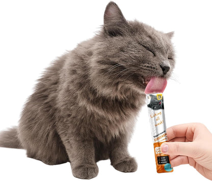 Cat Yoghurt Lickable Treats (25 Pack) Mixed Variety - Chicken, Salmon, Tuna & Shrimp – Creamy Cat Treats Made with Real Meat – 12g Each 4 Flavours