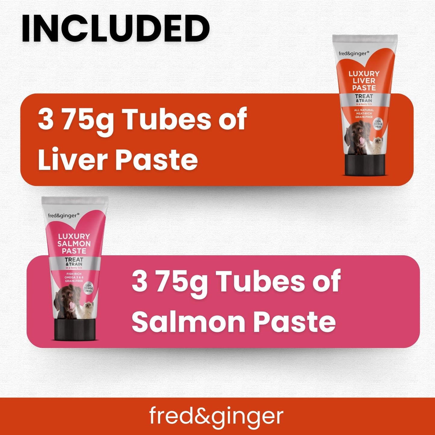 Liver Paste & Salmon Paste Tubes for Dogs and Cats 75g [Pack of 6] Grain Free, Hypoallergenic Luxury Liver Pate Ideal Training Aid, Medication Administering, Lick Matt