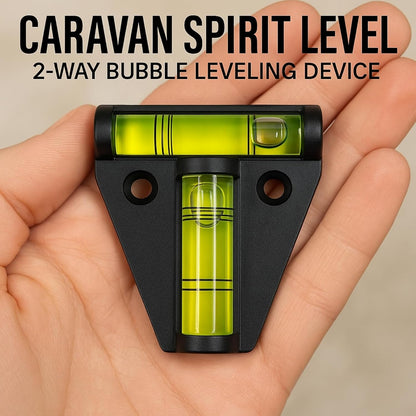 Caravan Spirit Level - 2 Way Bubble Leveling Device for Camping, Motorhomes, Campervans, Trailers & RVs – Easy Mounting Accessory for Accurate Leveling