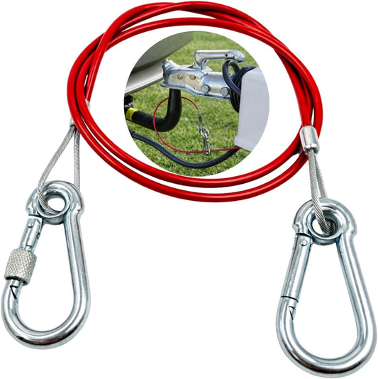 HowseHold Caravan Breakaway Cable - 1m x 3mm Heavy-Duty Trailer Breakaway Cable with Carabiner, Quick Fit Break Away Safety Cables, Quick Fit Emergency for Trailers and Caravan Accessories