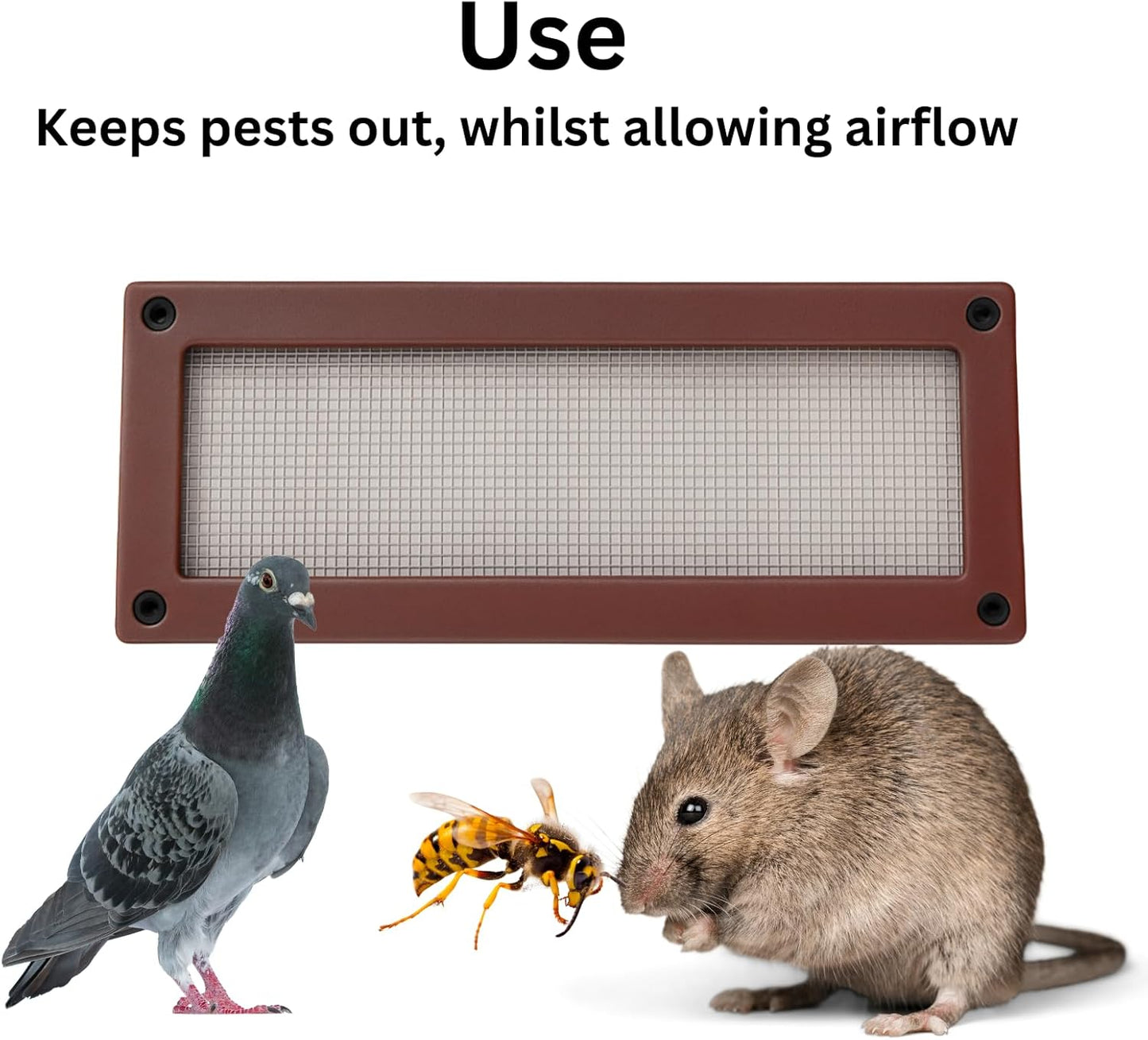 HowseHold Air Brick Mesh Cover (Pack of 4) Pest Proof Stainless Steel Vent Mesh for Rodent, Bird & Insect Protection Fits Standard Air Bricks