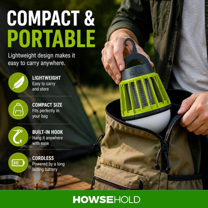 Mosquito Repellent Lamp, 2 in 1 Lantern and Bug Killer, USB Rechargeable, Portable Camping Light for Camping, Campervan and Motorhome