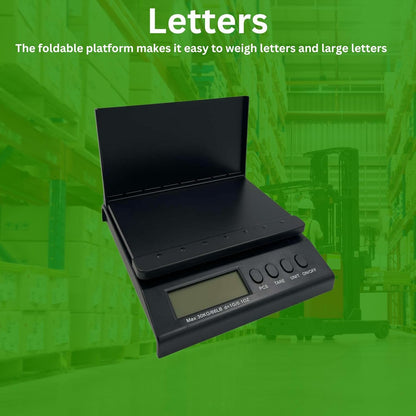 Digital Postal Scale 30KG Scales Large Platform for Parcels and Large Letters Perfect for Small Businesses Unit, Tare and Pieces Functions UK Plug