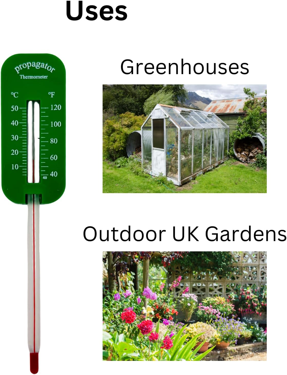 HowseHold Soil Thermometer for Gardening (2 Pack) Temperature Probe for Seeds, Plants, Greenhouse, and Outdoor Soil Monitoring UK Outdoor
