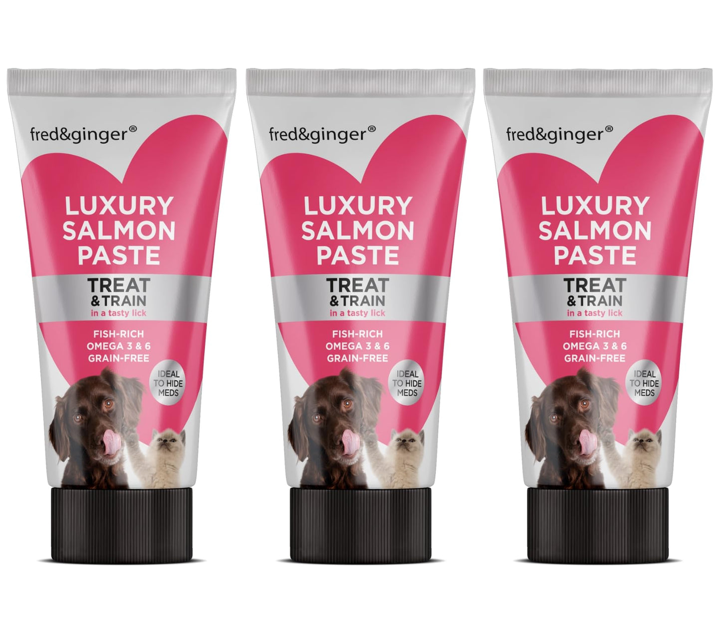 Salmon Paste for Dogs and Cats 75g [Pack of 3] Grain Free, Hypoallergenic Luxury Salmon Pate Ideal Training Aid, Medication Administering