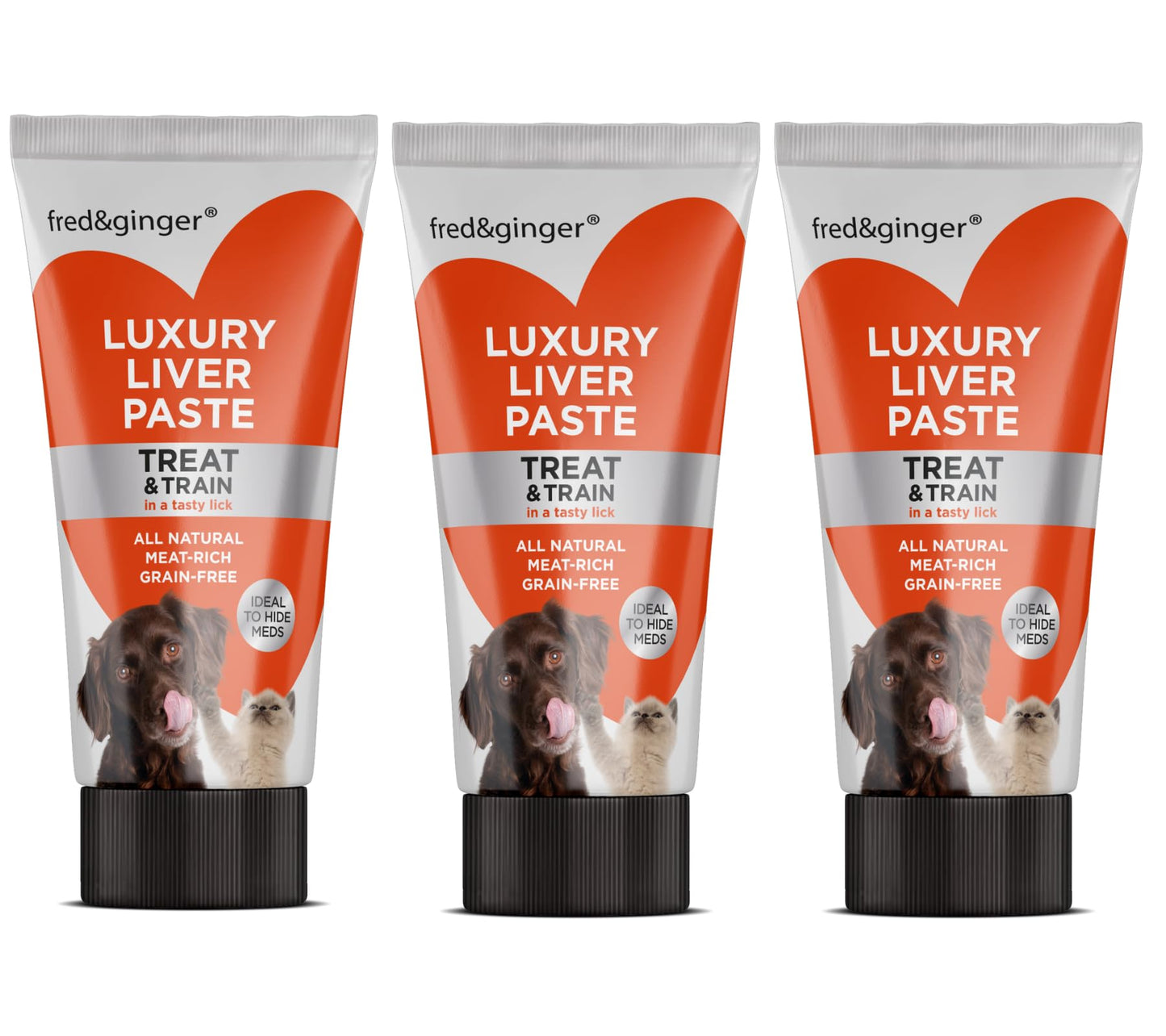 Live Paste for Dogs and Cats 75g [Pack of 3] Grain Free, Hypoallergenic Luxury Liver Pate Ideal Training Aid, Medication Administering