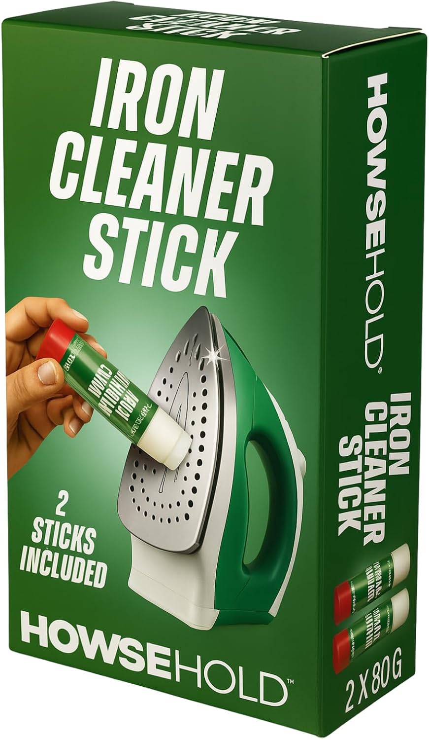 HowseHold Hot Iron Cleaner for Burnt Iron Plate - Pack of 2 80g Sticks, Effective Iron Cleaner Stick for Easy Removal of Residue Burn marks from Iron plate Suitable for Steam Irons