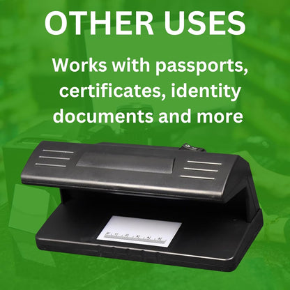 Counterfeit Money Detector Note Checker UV Light Ultraviolet Money Checker Machine - UK Plug Detect Fake Prop Notes Authenticity Check Fluorescent Mark Tracer Reflector