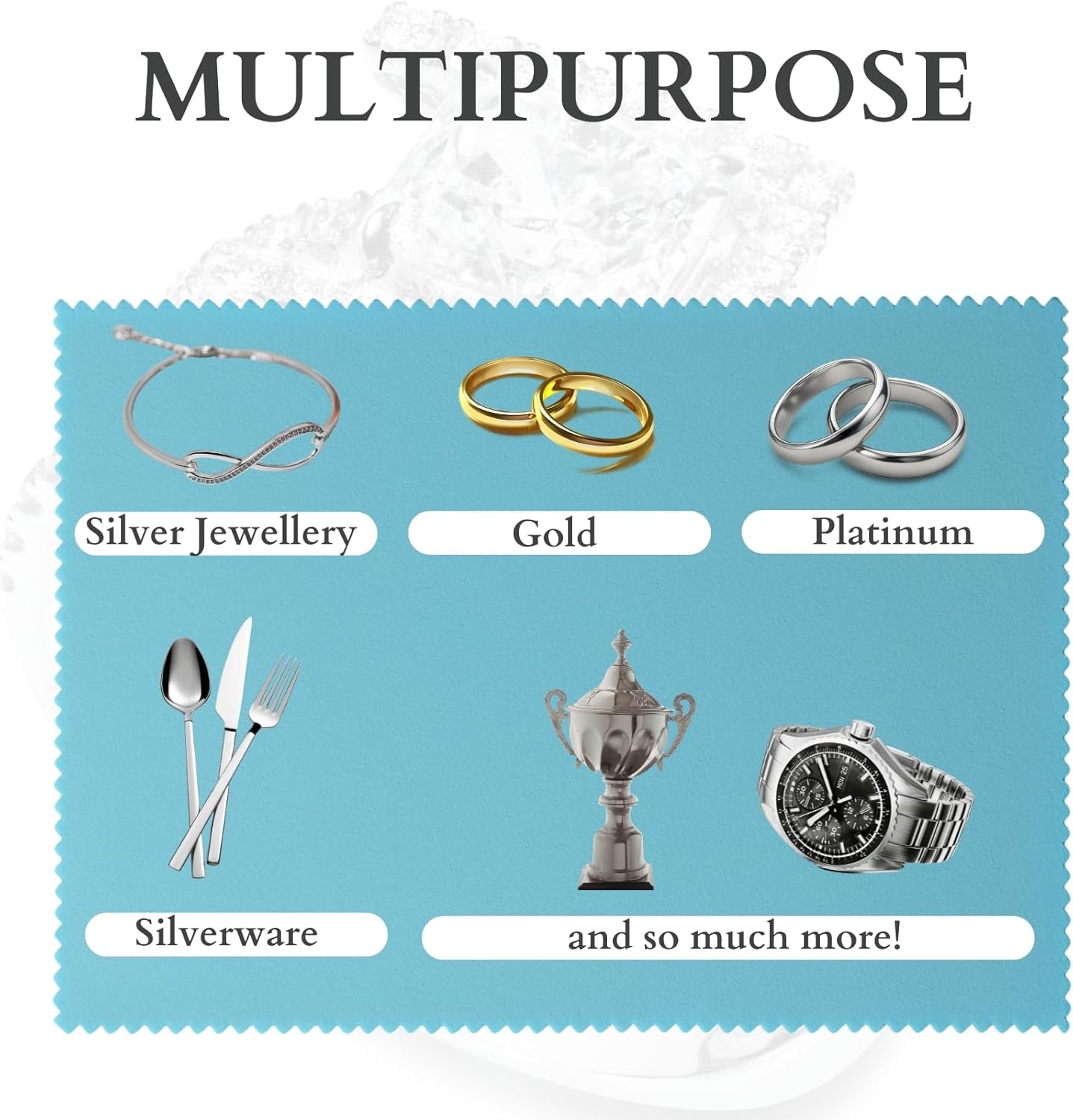 Silver Polishing Cloth (Pack of 2) Jewellery Cleaning and Polishing Cloths for Cleaning Silver, Gold and Platinum - Restores the Shine