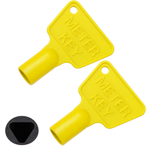 HowseHold Gas Meter Box Key Yellow (4 Keys) Triangular Electric Utility Box Key Plastic Black Gas Meter Key for Reading