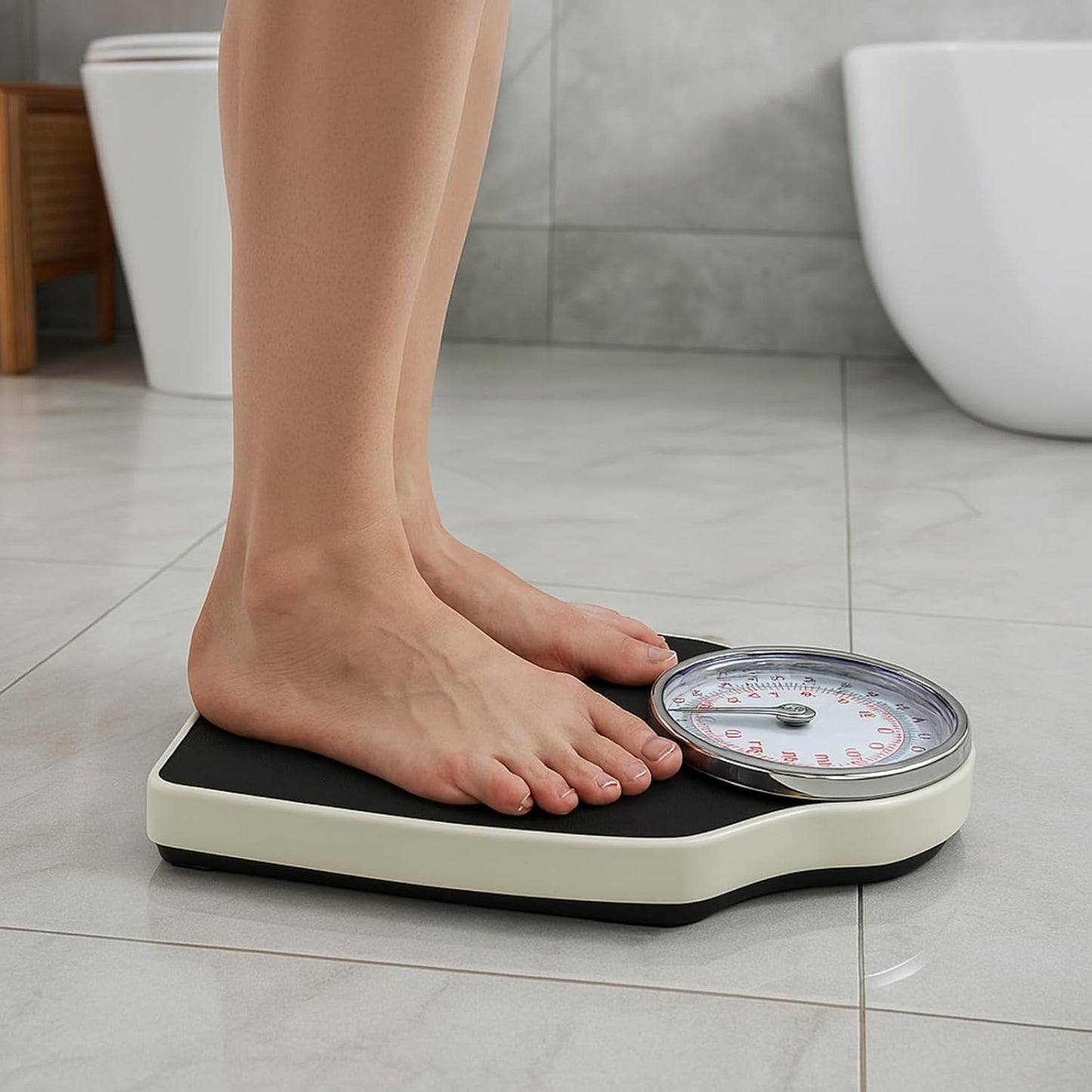 Mechanical Body Weight Scales KG/ST/LB Doctor style Bathroom Scales Large Easy to Read Rotating Dial Stones Kilograms Pounds