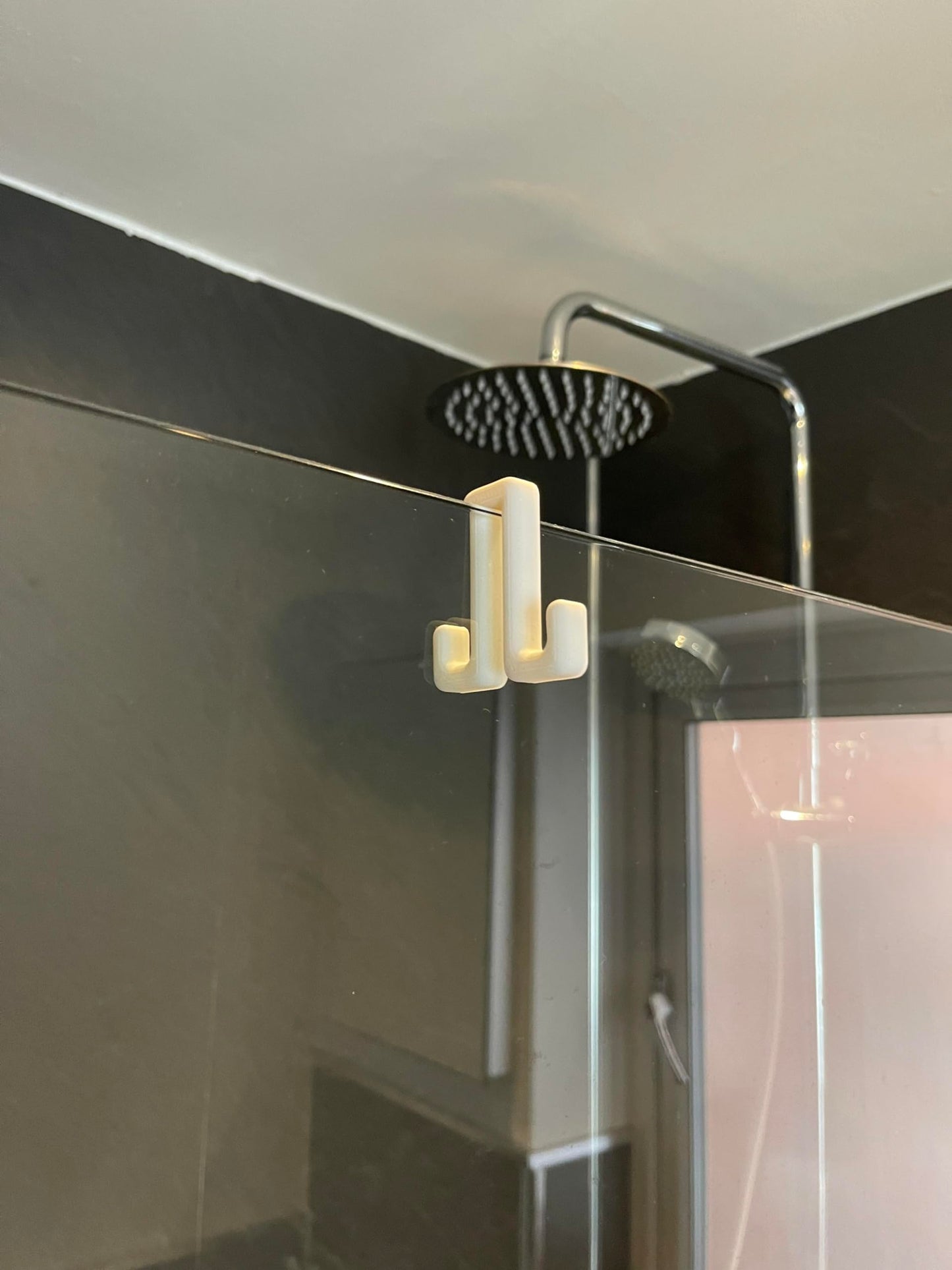 HowseHold Shower Glass Towel Hooks [Pack of 2] for Glass Shower Doors and Screens (2)