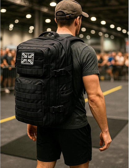 Military Tactical Backpack 45L Heavy-Duty Water-Resistant Rucksack with Webbing 6 Compartments & Padded Back Support Ideal for Hiking, Athletes, Gym, Travel, Sports, Camping & Everyday Carry