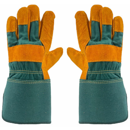 HowseHold Heavy Duty Leather Gardening Gloves Warm, Thorn Proof, Durable Work Gloves for Men & Women Ideal for Pruning, Landscaping, Farming, and Outdoor Jobs One Size Fits All