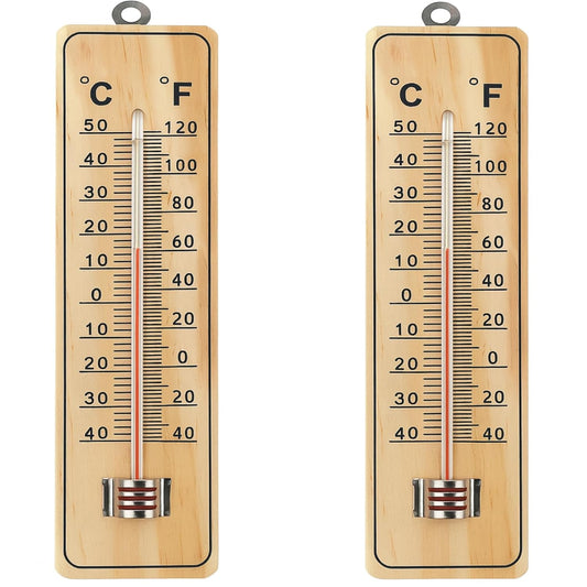 Wall Thermometer for Indoor and Outdoor Use (Pack of 2) Measure Room Garden Greenhouse Office Temperature Measures Fahrenheit and Centigrade Dual Scale °C/°F