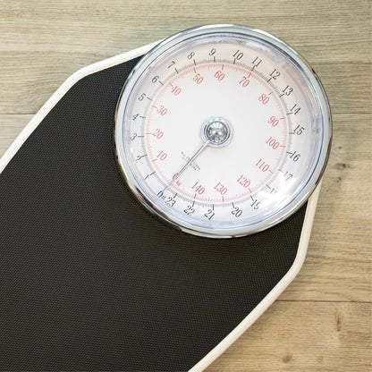 Mechanical Body Weight Scales KG/ST/LB Doctor style Bathroom Scales Large Easy to Read Rotating Dial Stones Kilograms Pounds